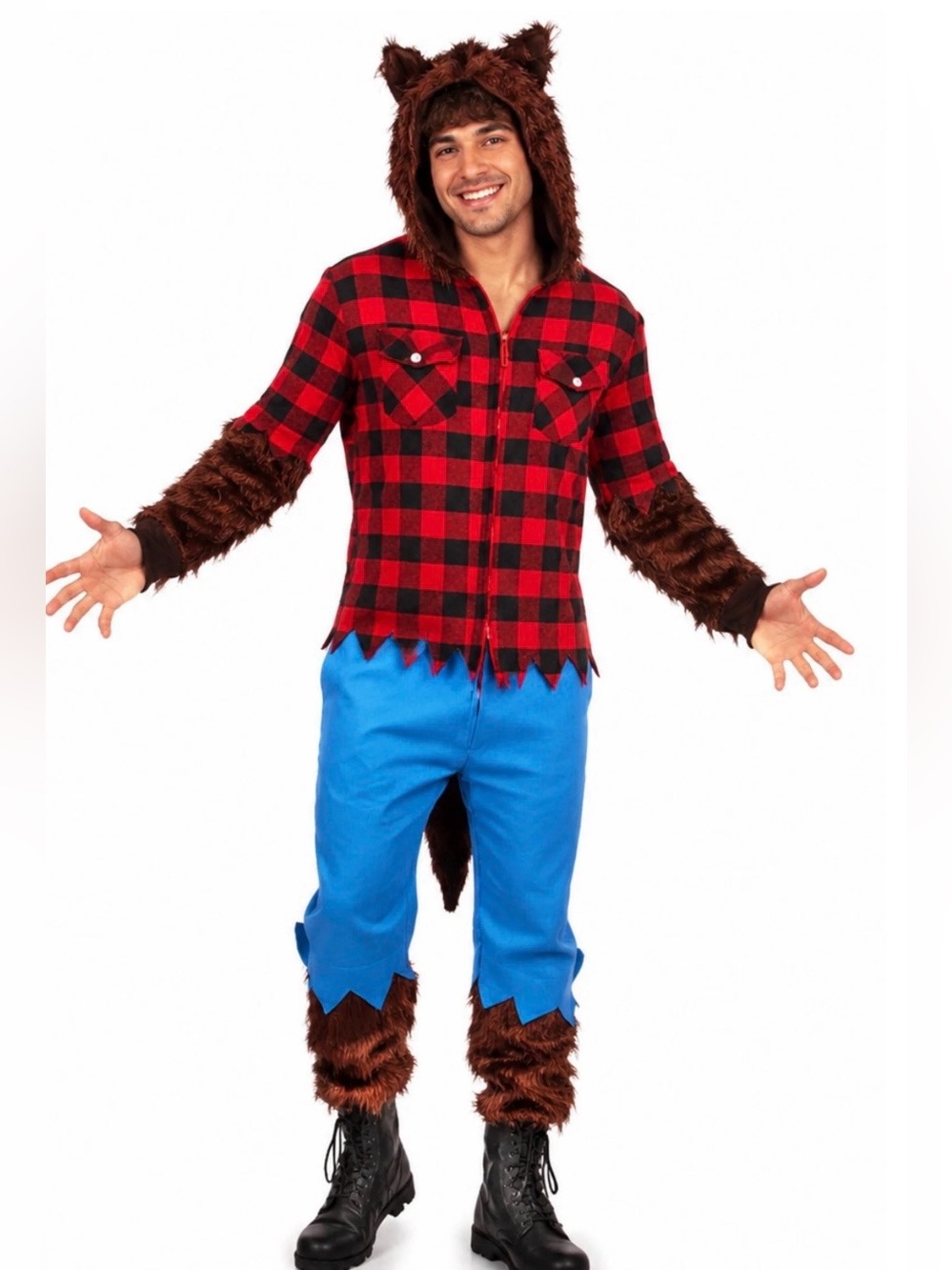Tipsy Elves Werewolf Costume Men’s Unisex Jumpsuit NWT Sz Lg Ret $79.95